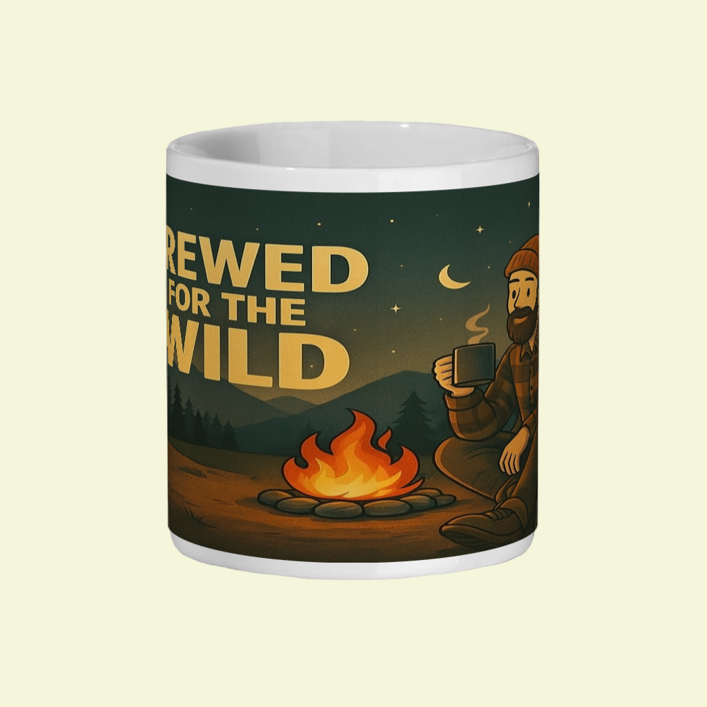 Ceramic Mug 11oz – Brewed for the Wild Night for Him | Funny Hiking Gift
