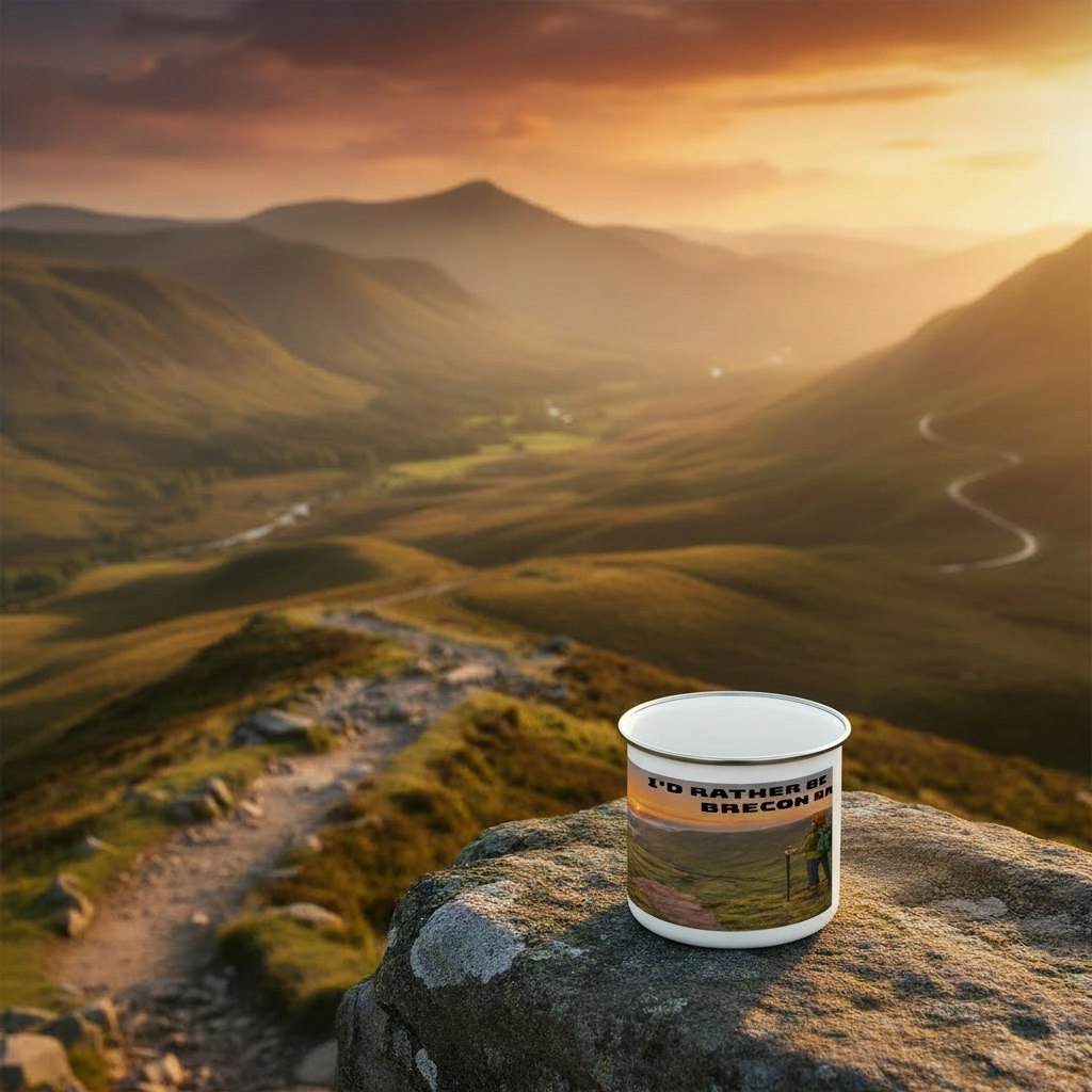 Enamel Mug 12oz – I'd Rather Be in the Brecon Beacons for Her | Camping Gift