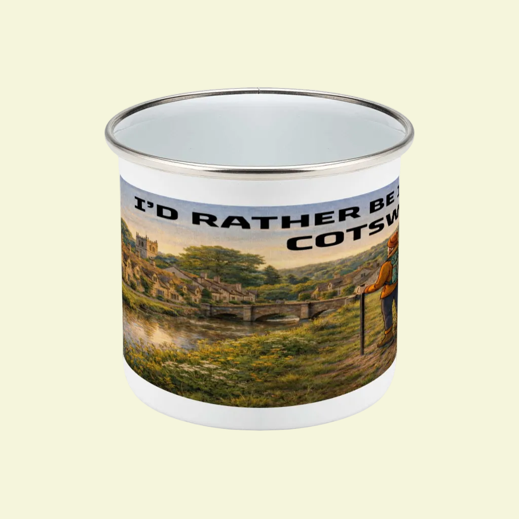 Enamel Mug 12oz – I'd Rather Be in the Cotswolds for Him | Camping Gift