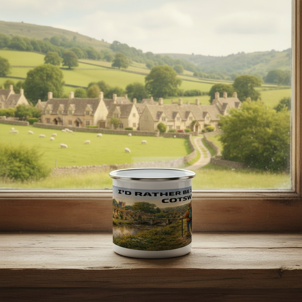 Enamel Mug 12oz – I'd Rather Be in the Cotswolds for Him | Camping Gift