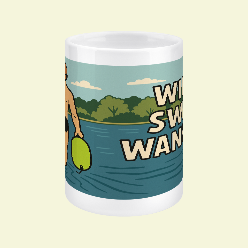 Ceramic Mug 15oz – Wild Swim Wanker for Him | Outdoor Swim Gift