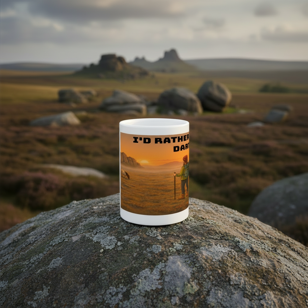 Ceramic Mug 15oz – I'd Rather Be on Dartmoor for Her | Hiking Gift