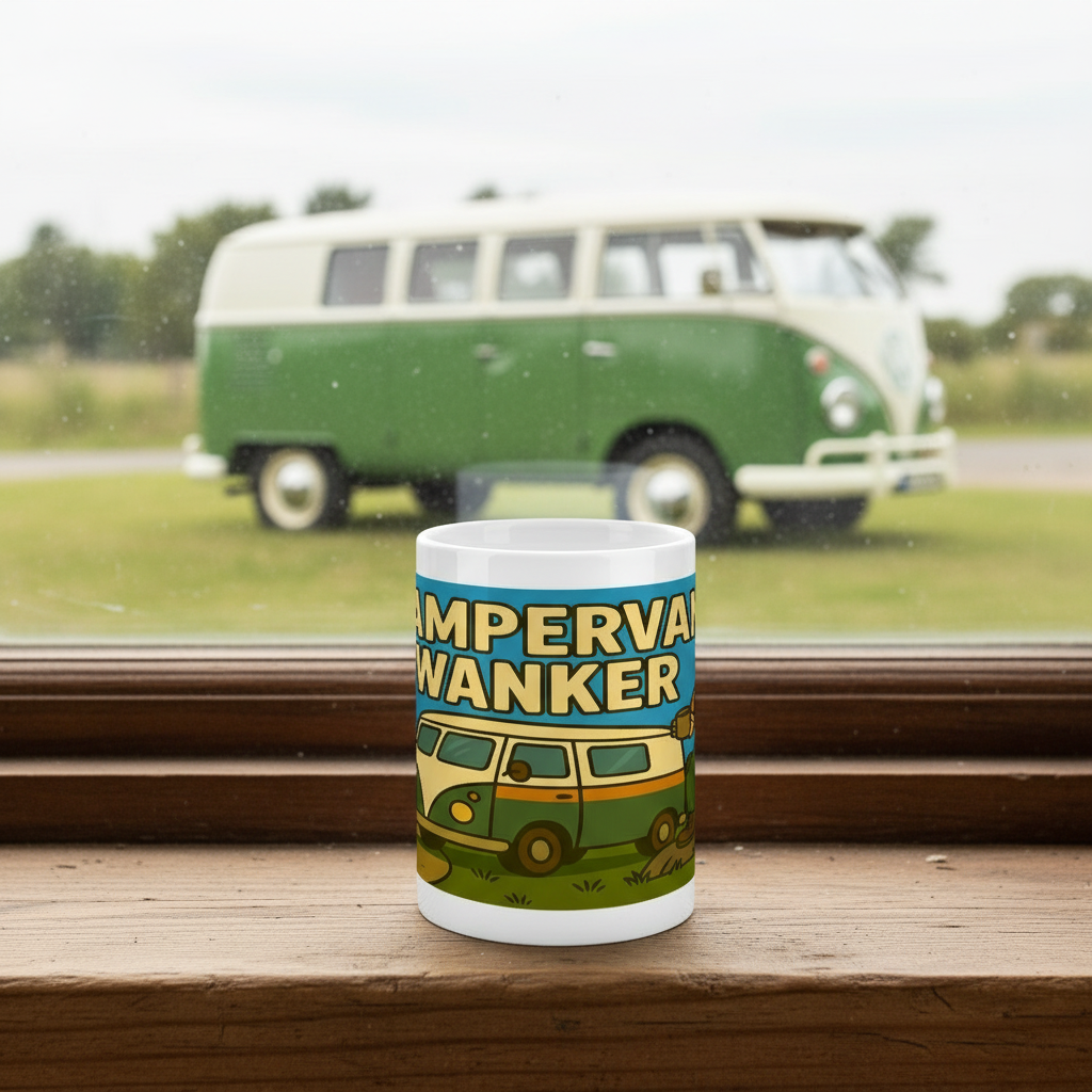Ceramic Mug 15oz – Campervan Wanker for Him | Funny Camping Gift