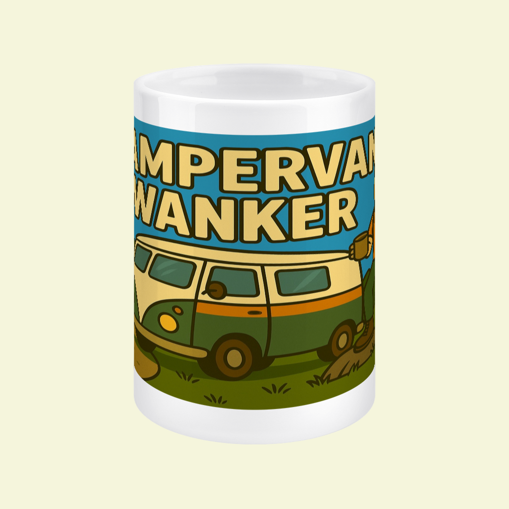 Ceramic Mug 15oz – Campervan Wanker for Him | Funny Camping Gift