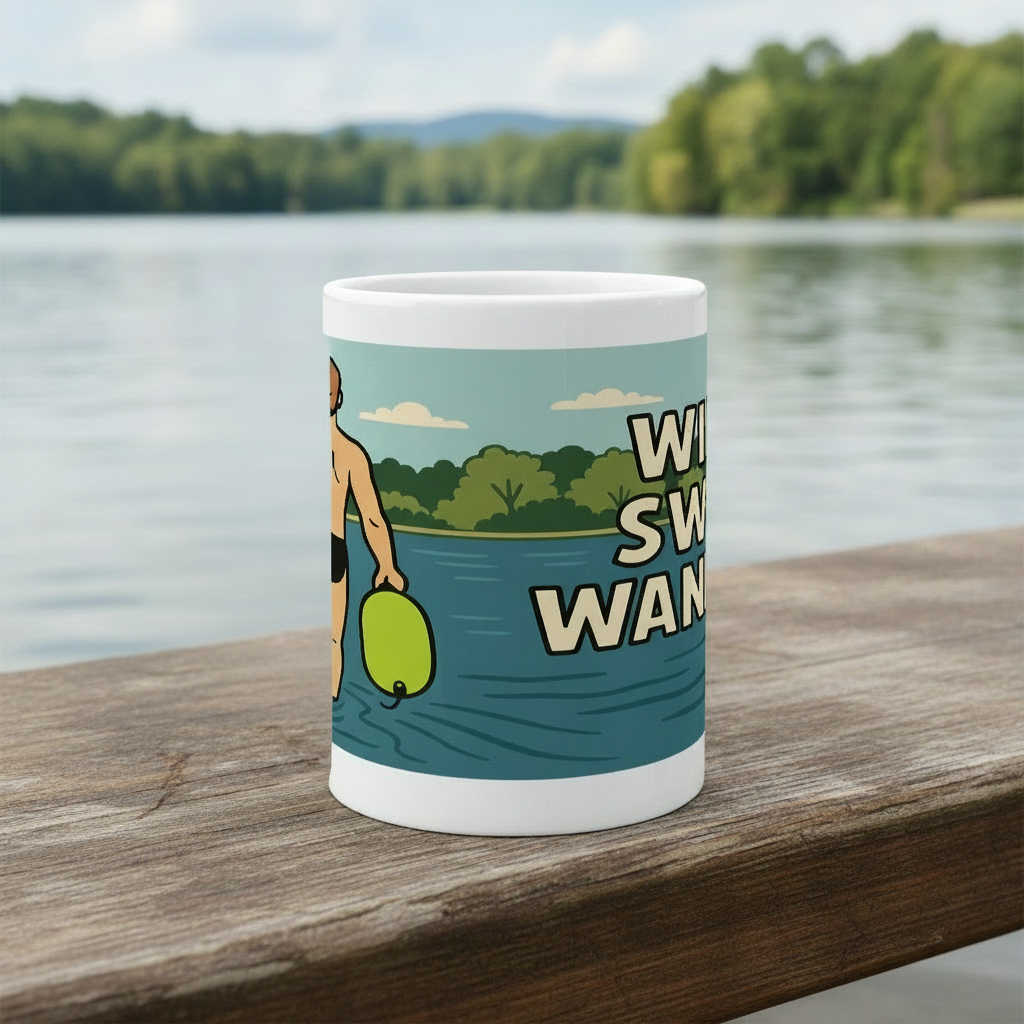 Ceramic Mug 15oz – Wild Swim Wanker for Him | Outdoor Swim Gift