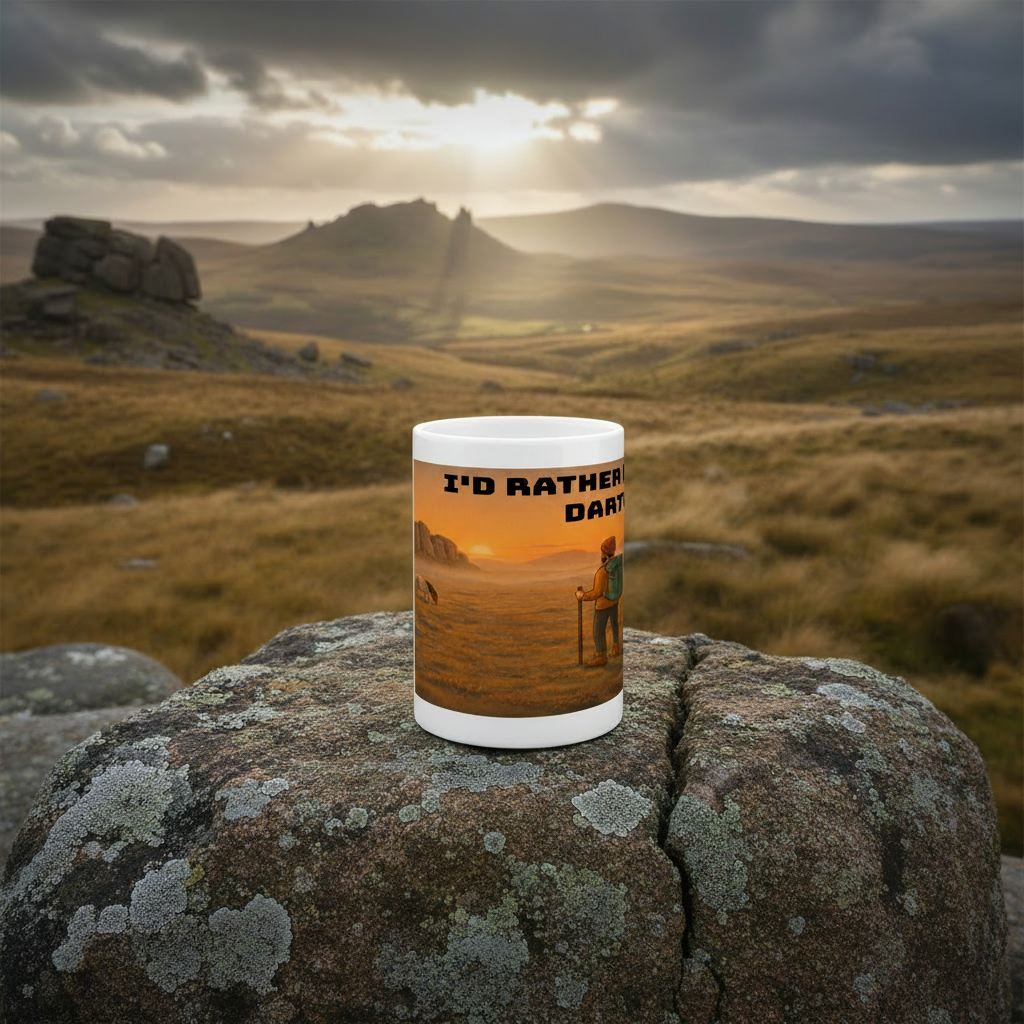 Ceramic Mug 15oz – I'd Rather Be on Dartmoor for Him | Hiking Gift
