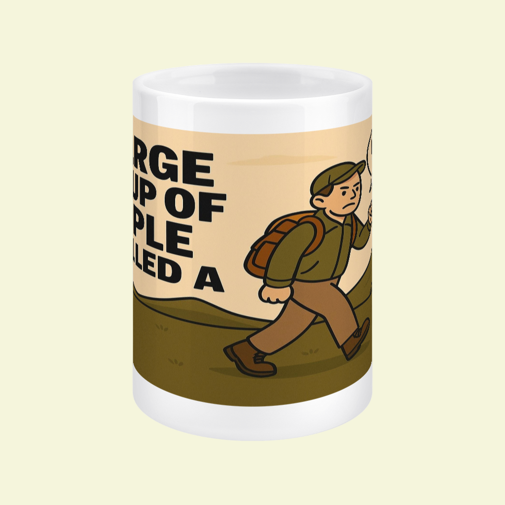 Ceramic Mug 15oz – A Large Group of People for Him | Funny Outdoors Gift