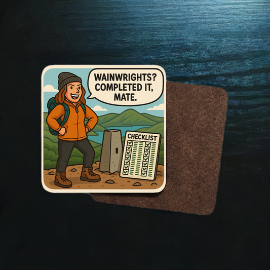 Coaster for women who hike Wainwrights - Lake District funny design