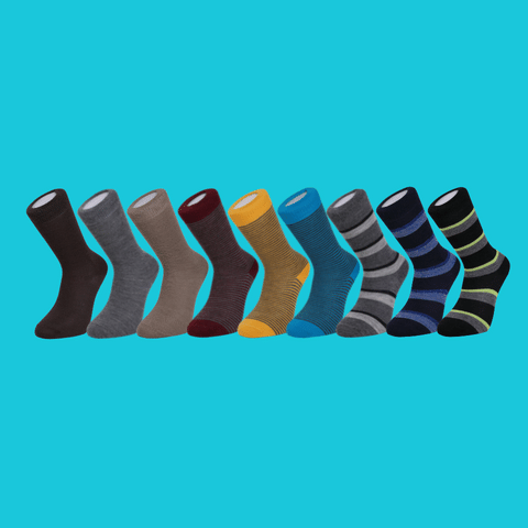 British-made everyday merino socks 9 pair gift bundle in assorted colors