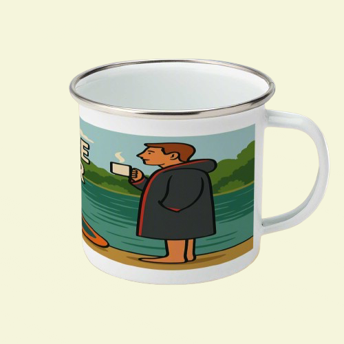 Dryrobe Wanker Enamel Mug for Him – Funny Wild Swimming Gift