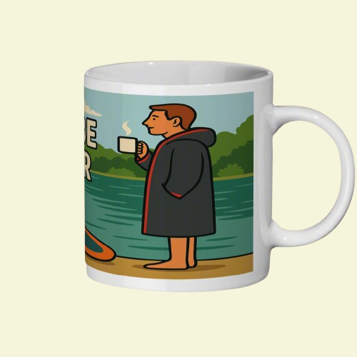 Ceramic Mug 11oz – Dryrobe Wanker for Him | Funny Wild Swimming Gift