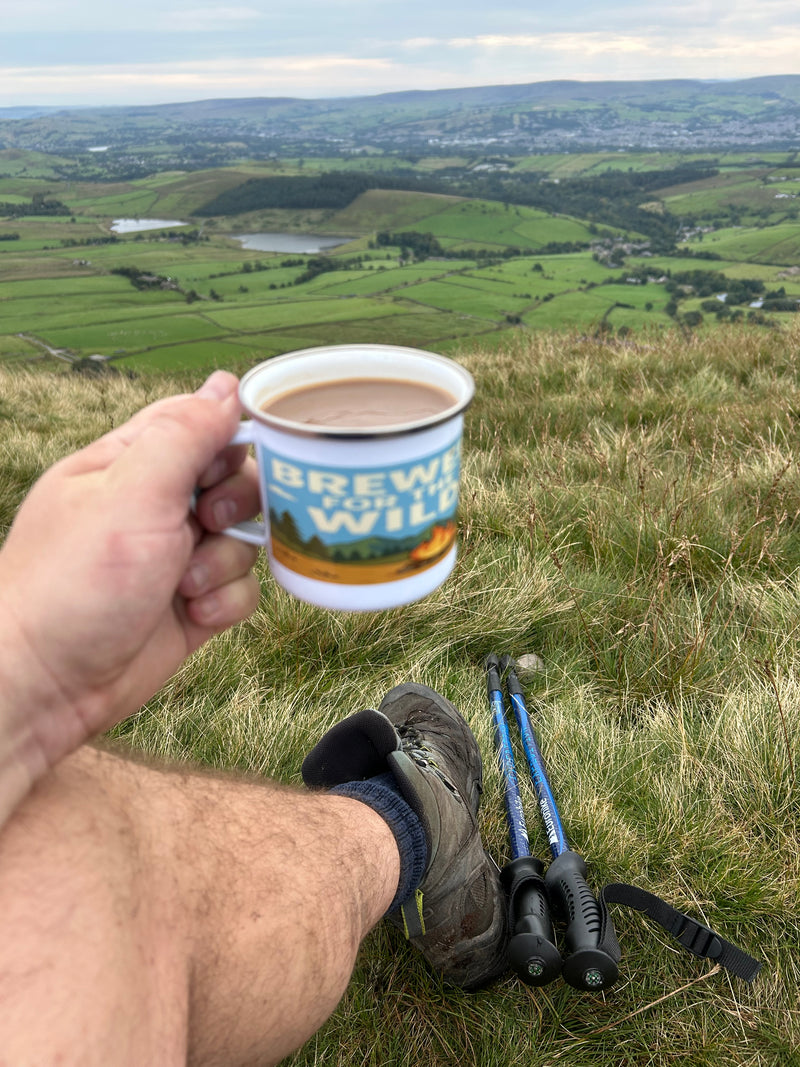 Brewed for the Wild Enamel Mug on Pendle Hill 