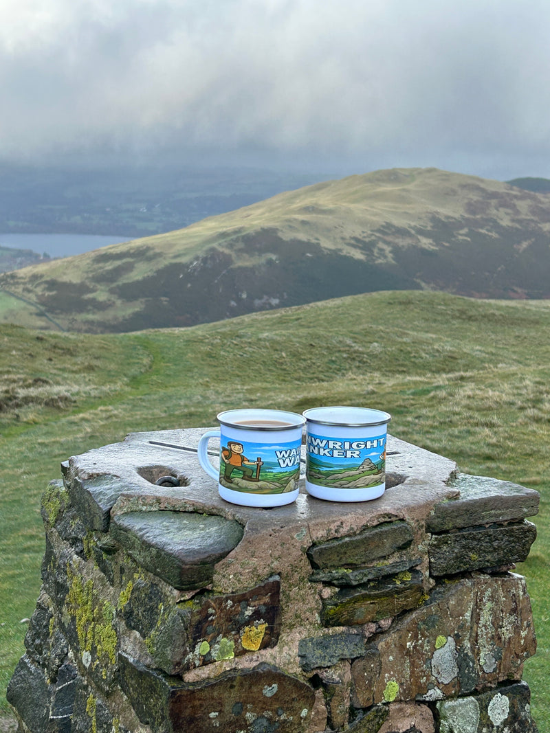 Wainwright Wanker Enamel Mugs in the Lake District