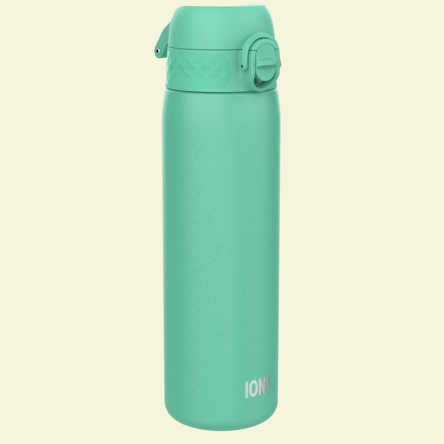 Green insulated bottle with 'ION' branding on a white background