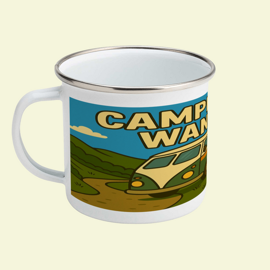 Campervan Wanker Enamel Mug – Funny Camping Gift for Him | Vanlife Mug