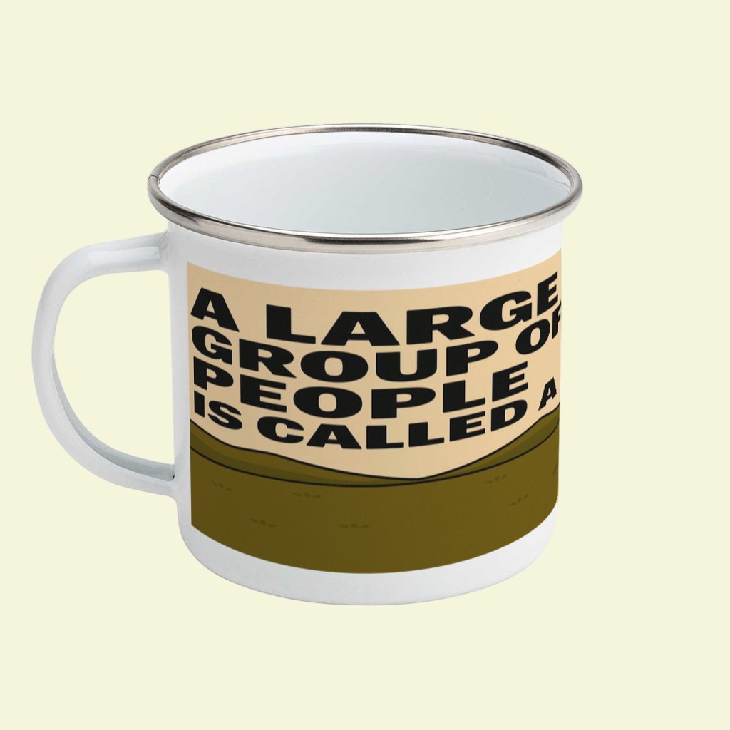 Mug with text design on a white background