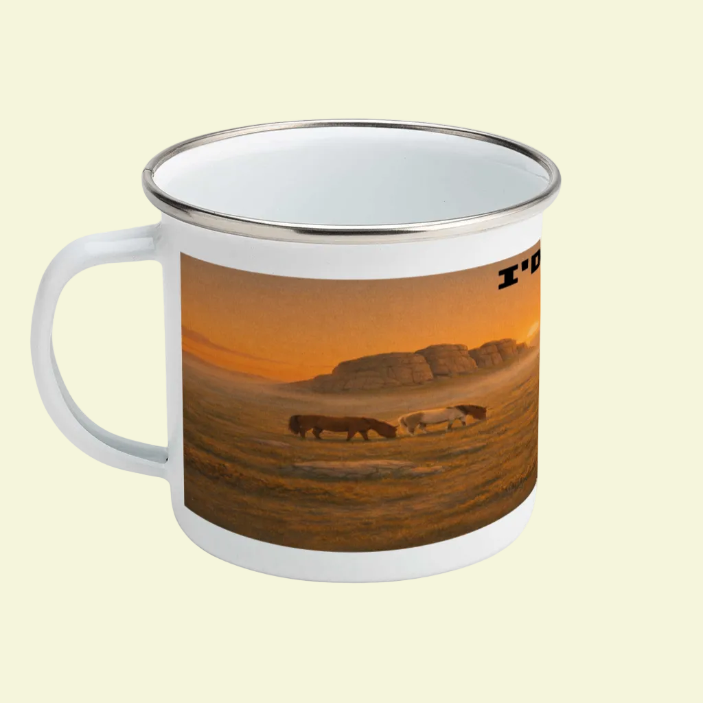 Enamel Mug 12oz – I'd Rather Be on Dartmoor for Him | Camping Gift
