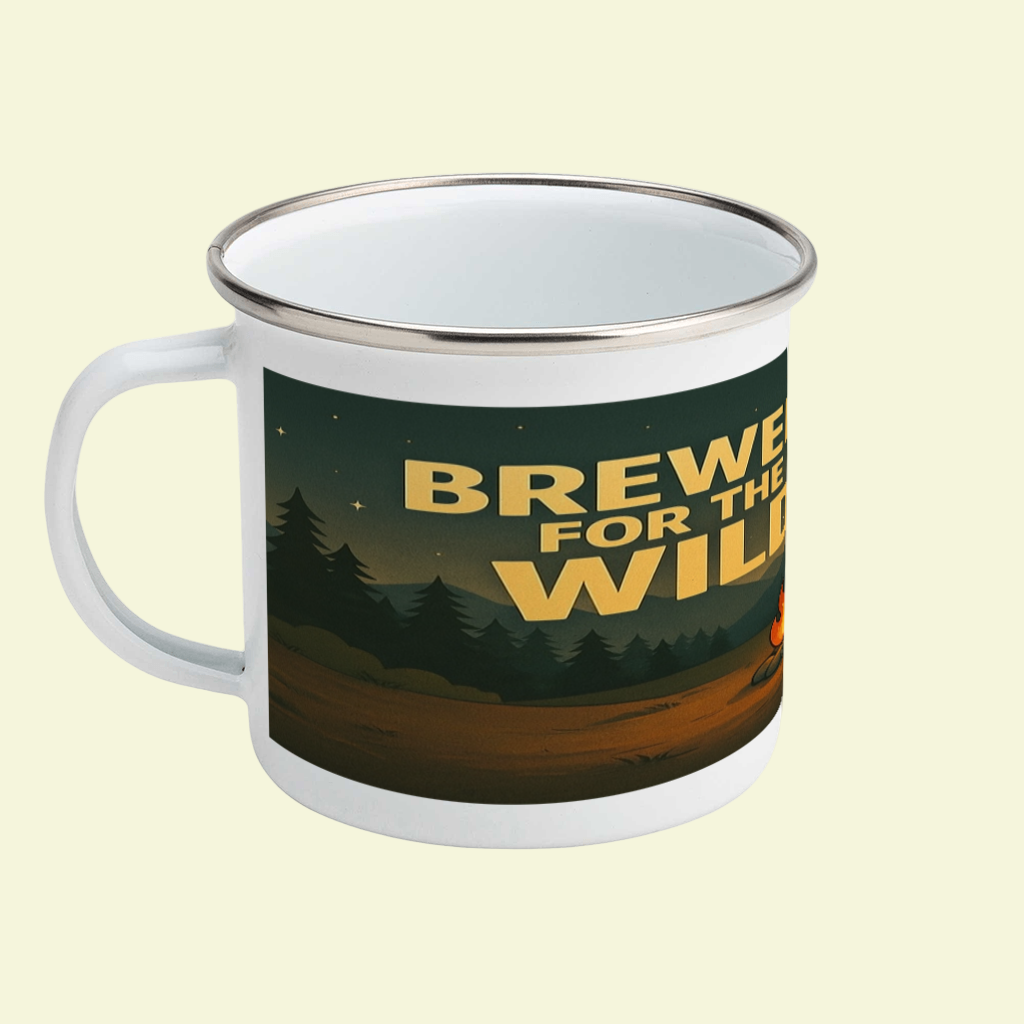 Enamel Mug 12oz – Brewed for the Wild Night for Him | Hiking Gift