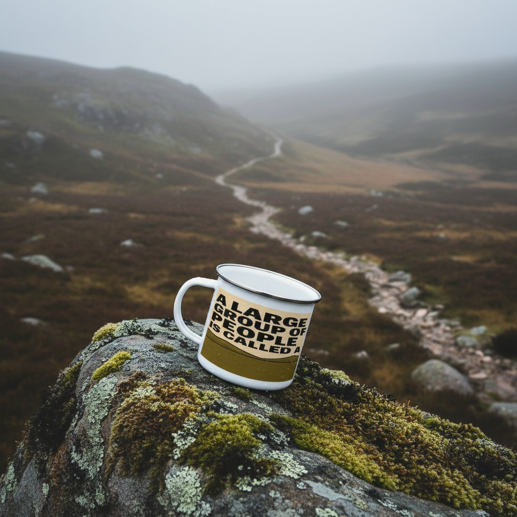 Enamel Mug 12oz – A Large Group of People for Him | Outdoors Gift