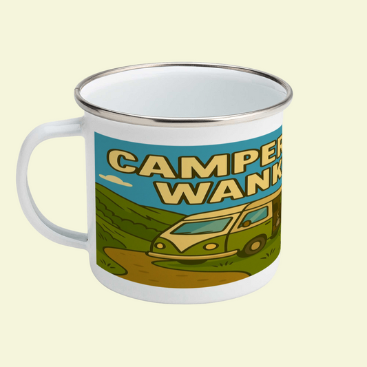 Campervan Wanker Enamel Mug – Funny Camping Gift for Her | Vanlife Mug