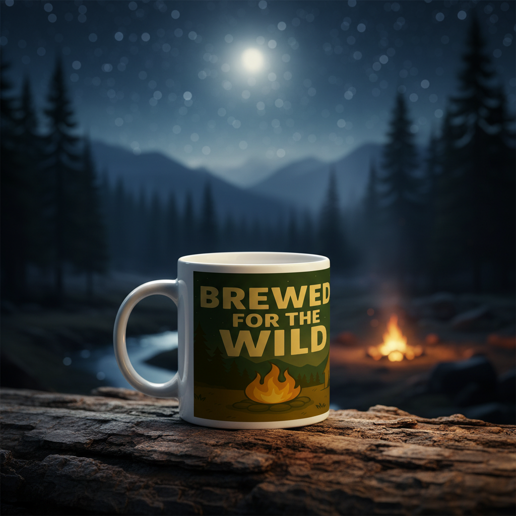 Ceramic Mug 11oz – Brewed for the Wild Night for Her | Funny Hiking Gift