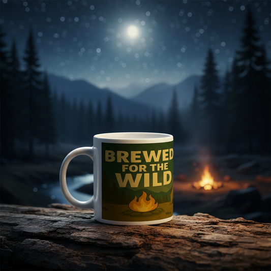 Ceramic Mug 11oz – Brewed for the Wild Night for Her | Funny Hiking Gift