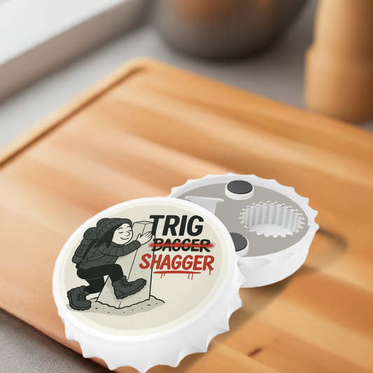 Trig Bagger Bottle Opener - Funny Hiking Gift for Her | Magnetic Beer Opener for Walkers, Campers & Outdoor Lovers