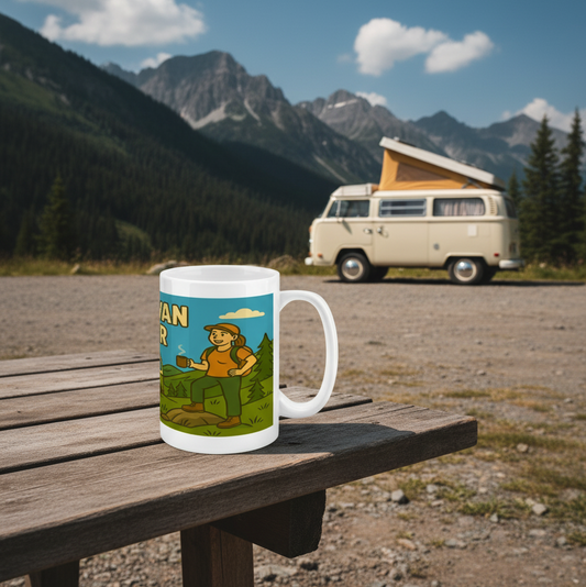 Campervan Wanker Mug for Her – Funny Camping Gift | 15oz Ceramic Mug