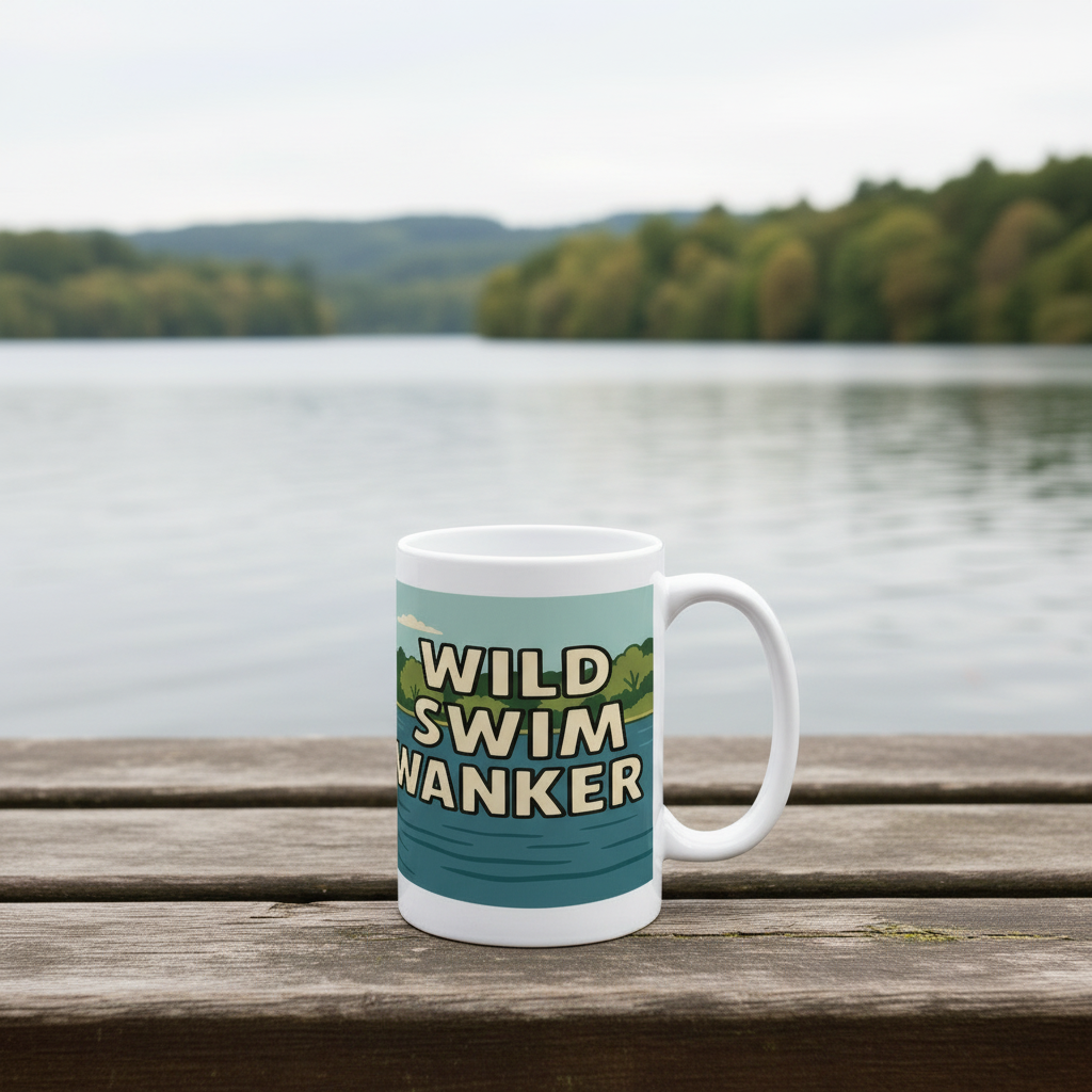 Ceramic Mug 15oz – Wild Swim Wanker for Him | Outdoor Swim Gift