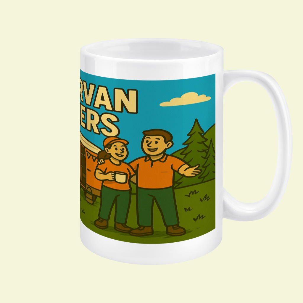 Ceramic Mug 15oz – Campervan Wankers Couple | Funny Camping Gift