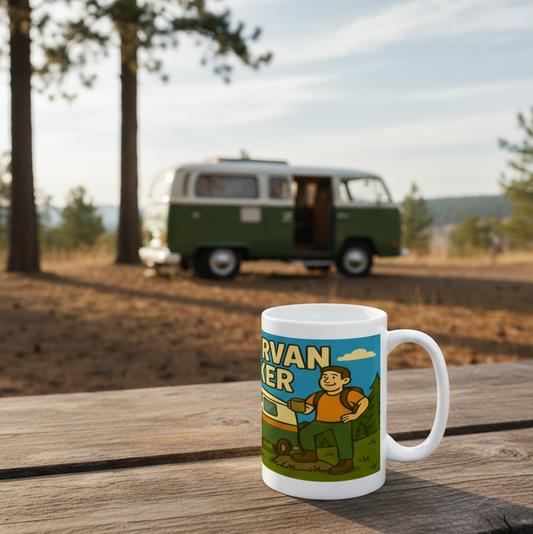 Campervan Wanker Mug for Him – Funny Camping Gift | 15oz Ceramic Mug