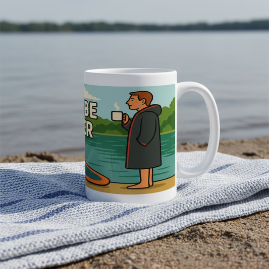 Dryrobe Wanker Mug for Him – Funny Outdoor Swim Gift | 15oz Ceramic Mug
