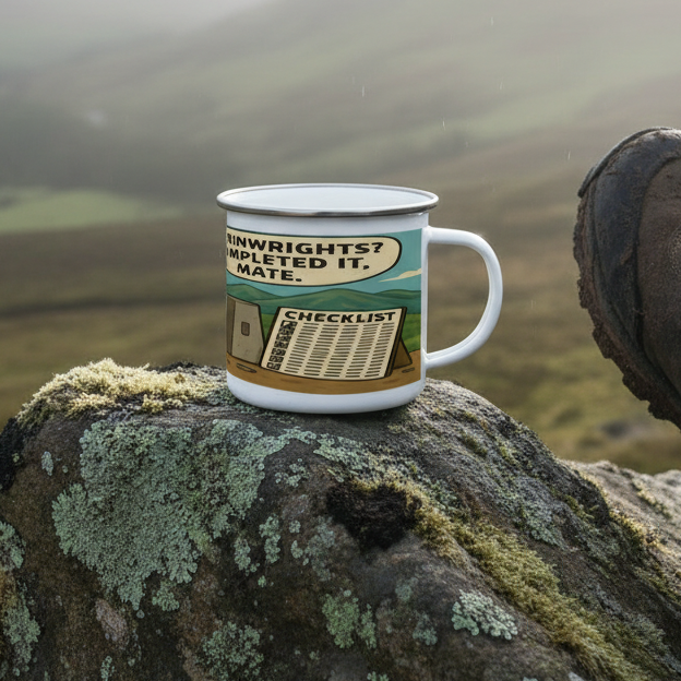 Enamel Mug 12oz – Wainwrights Completed It Mate for Him | Hiking Gift