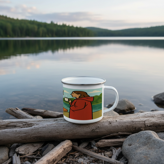 Enamel Mug 12oz – Dryrobe Wanker for Her | Wild Swimming Gift