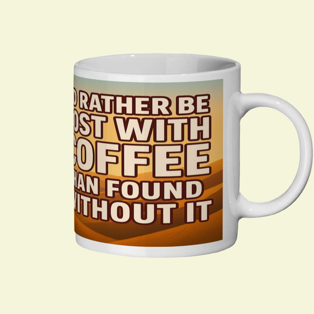 Ceramic Mug 11oz – I’d Rather Be Lost With Coffee for Her | Hiking Gift