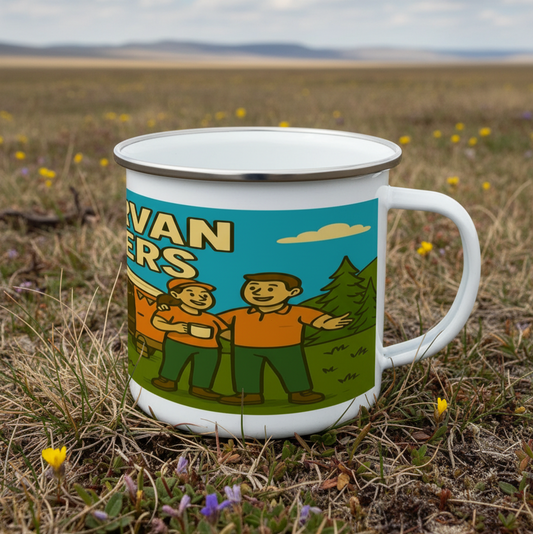 Campervan Wankers Enamel Mug Set – Funny Camping Gift for Couples | Vanlife Mugs