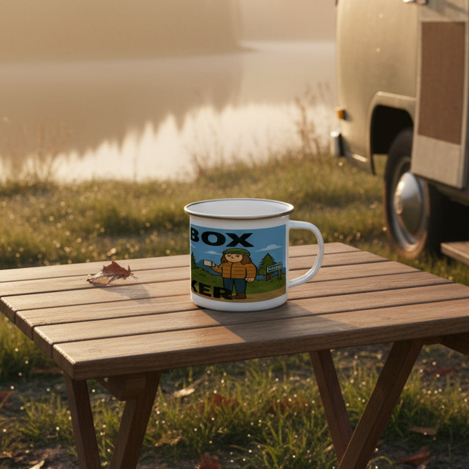 Enamel Mug 12oz – Tentbox Wanker for Her | Camping & Van Life Gift