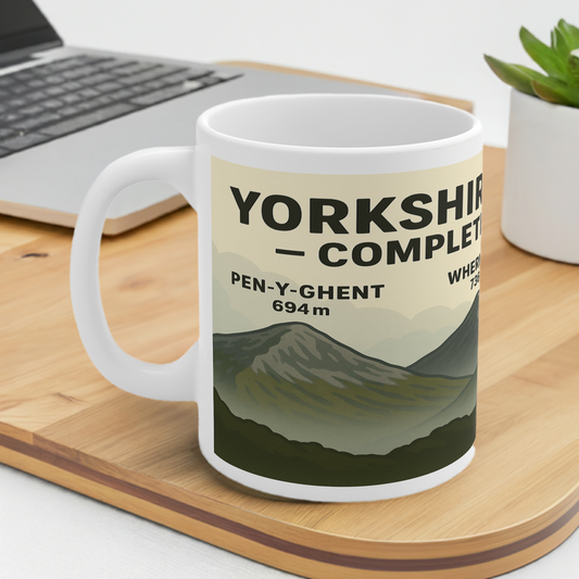 Yorkshire 3 Peaks ceramic mug for hikers - The Obese Hiker