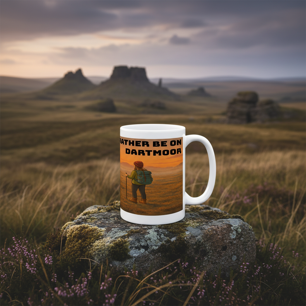 Ceramic Mug 15oz – I'd Rather Be on Dartmoor for Her | Hiking Gift