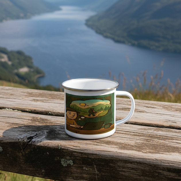 Enamel Mug 12oz – Born to Be Wild for Him | Funny Work & Outdoor Gift