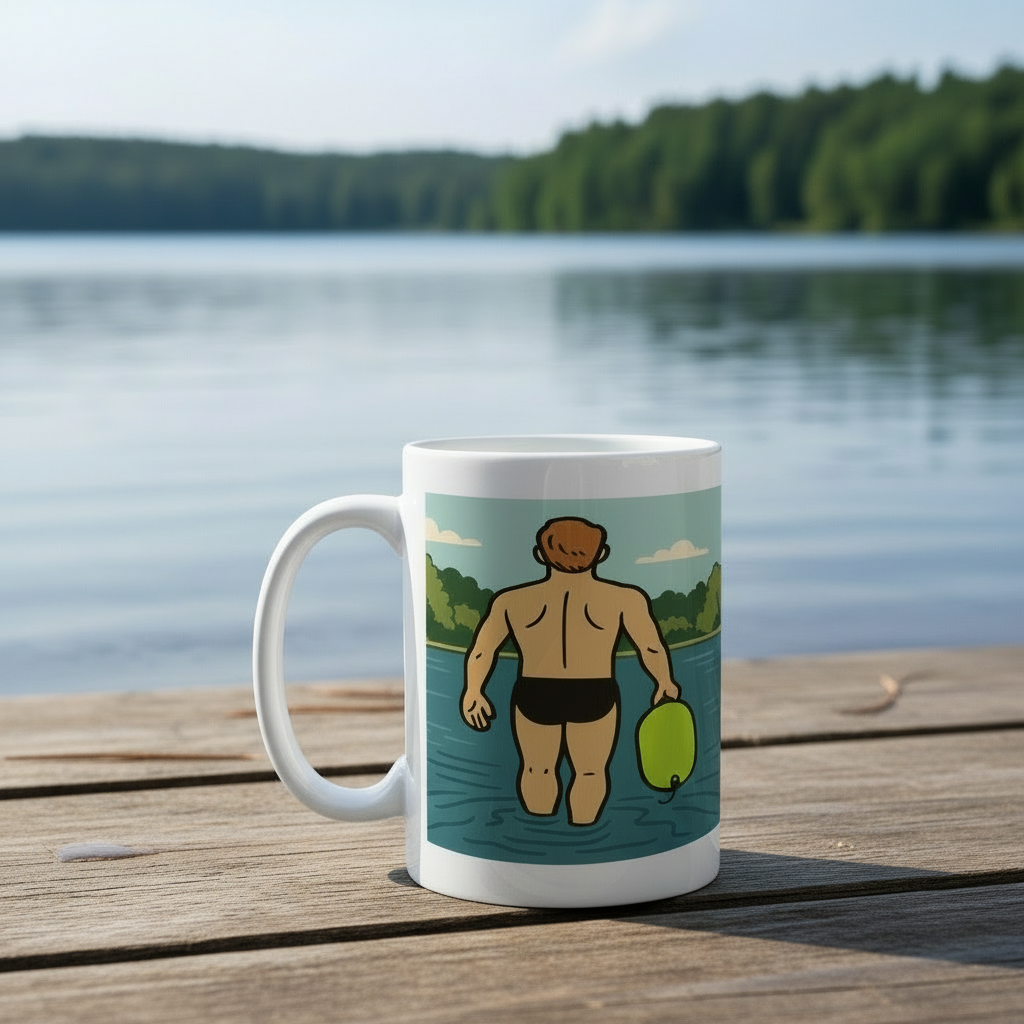 Ceramic Mug 15oz – Wild Swim Wanker for Him | Outdoor Swim Gift