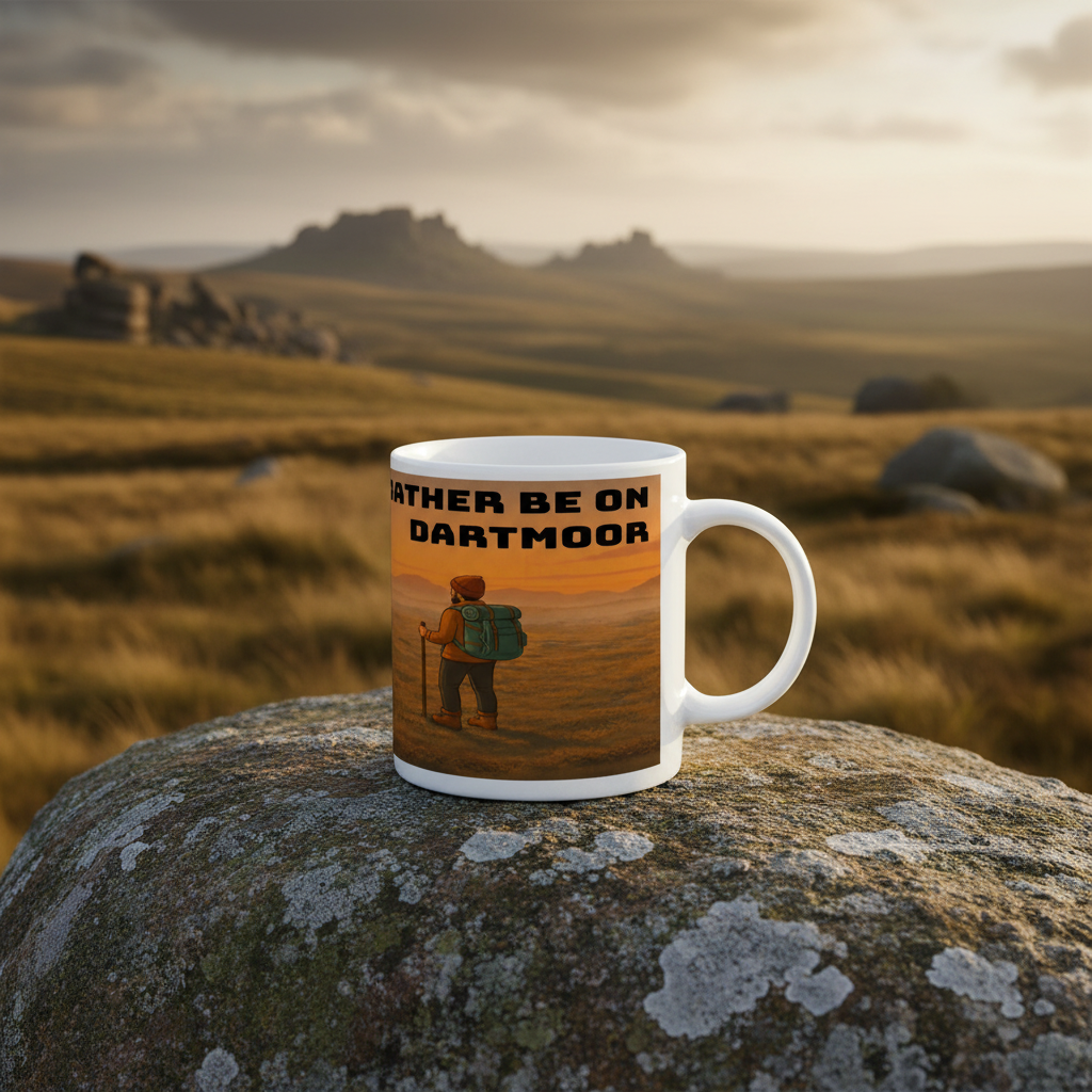 Ceramic Mug 11oz – I'd Rather Be on Dartmoor for Him | Hiking Gift