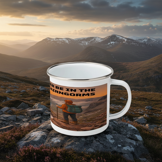 Enamel Mug 12oz – I'd Rather Be in the Cairngorms for Him | Camping Gift