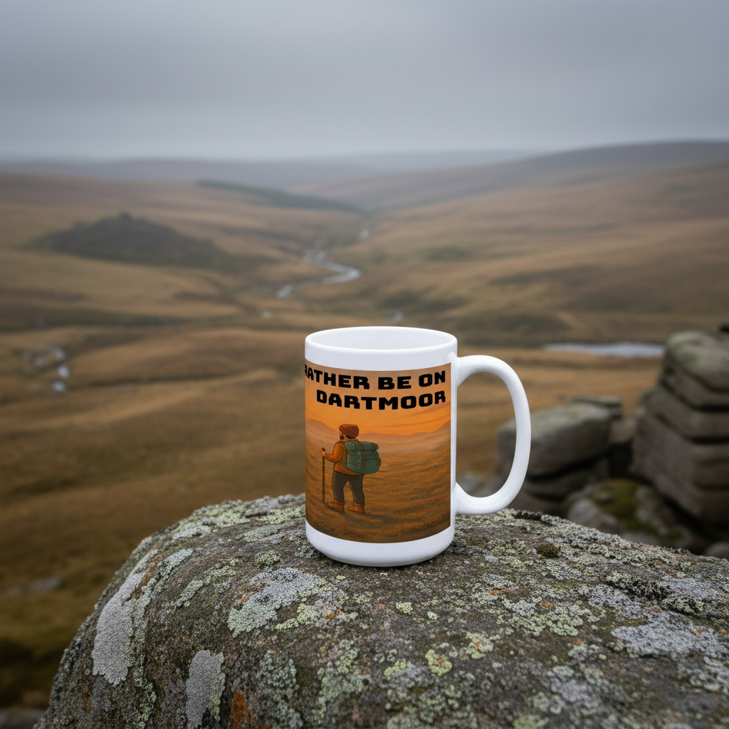Ceramic Mug 15oz – I'd Rather Be on Dartmoor for Him | Hiking Gift