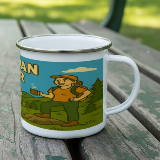 Campervan Wanker Enamel Mug – Funny Camping Gift for Her | Vanlife Mug