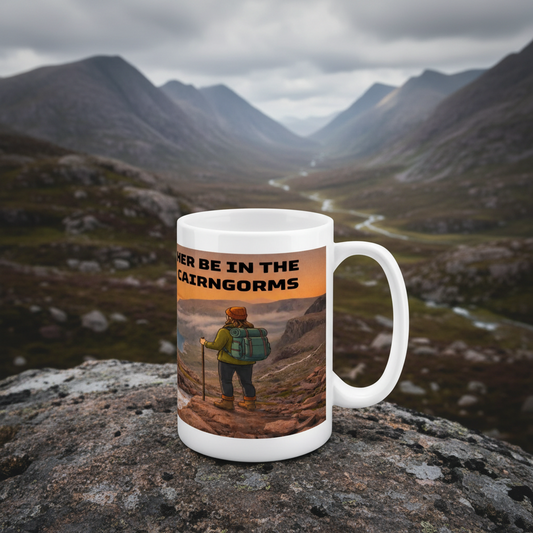 Ceramic Mug 15oz – I'd Rather Be in the Cairngorms for Her | Hiking Gift
