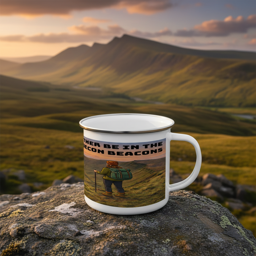 Enamel Mug 12oz – I'd Rather Be in the Brecon Beacons for Her | Camping Gift