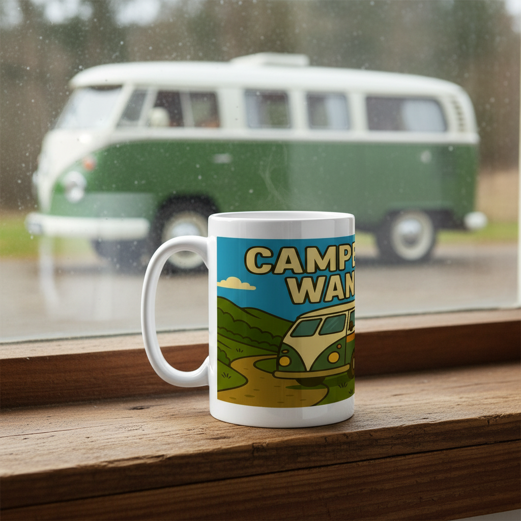 Ceramic Mug 15oz – Campervan Wanker for Him | Funny Camping Gift