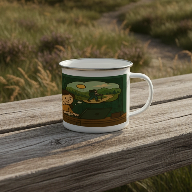 Enamel Mug 12oz – Born to Be Wild for Her | Funny Work & Outdoor Gift