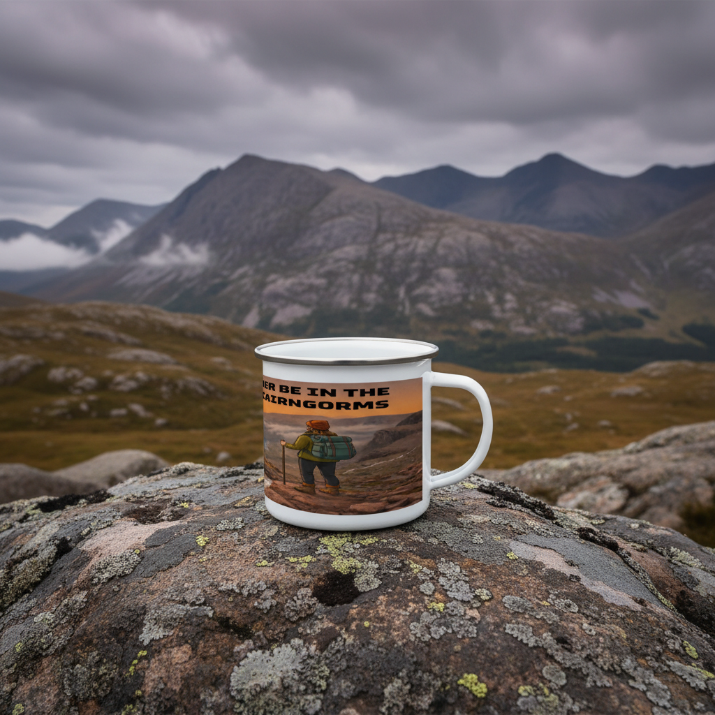 Enamel Mug 12oz – I'd Rather Be in the Cairngorms for Her | Camping Gift